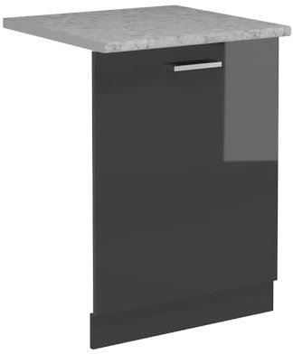 Vicco Coperchio per lavastoviglie R-Line, Antracite lucido, 60 cm, PL Marmo