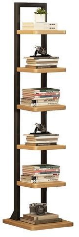 4/6-stöckiges Bücherregal mit Metallrücken, vertikales Bücherregal aus Metall, DIY-Bücherturm mit Rücken, Mehrzweck-Eckbücherregal, hohes, schmales Leiterbücherregal, für kleine Räume, Wohnz