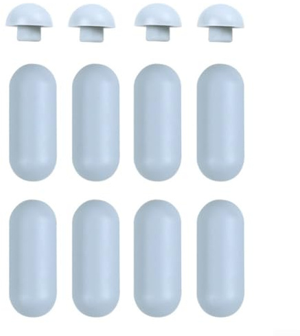 Lot de 8 Tampons de Toilette Rembourrés Gris Coussinets Amortisseurs pour Abattant WC Joint de Protection WC Réduction du Bruit Accessoires de Réparation Toilette en EVA et PE pour Base et Couvercle