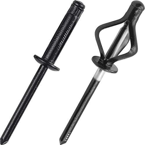 Dreifach-Expansions-Aluminium-Blindnieten - Sortiment an Blindnieten für Kunststoffe oder weiche Materialien (Vollig schwarz, Ø4.0x20mm - 50 Stück)