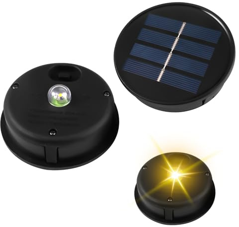 Ersatz Solarmodul für Gartenleuchte, 2 Stück, 8cm, LED Warmweiß | 600mAh/1.2V, IP55, Lichtsteuerung, Für Solarleuchte Außenlaternen