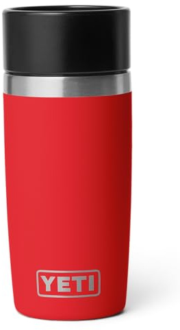 YETI Rambler Travel Bottle, Vacuum Insulated Stainless Steel Coffee Flask with Leakproof Hotshot Commuter Cap, Rescue Red, 12 oz (355 ml)