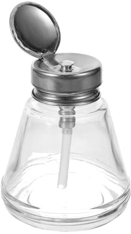 Vaguelly Flacon Pompe en Verre Vide 6.69 Oz Distributeur À Pompe pour Dissolvant Vernis À Ongles Et Démaquillant Bouteille Rechargeable Étanche pour Maison Voyage Et Hôtel