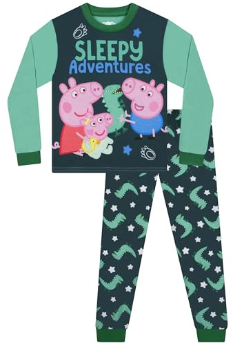 Peppa Pig Pjs, George Pig Boys Pyjamas, Long Sleeve Kids Pyjamas, George Boys' Pyjama Sets, Age 2-3 Years Green