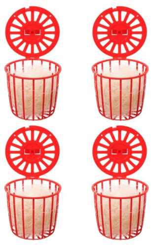 GLEAVI Nid de Reproduction d'oiseaux en Plastique et Jute 4pcs Rouge Facile à Installer et Lavable pour Pigeons et Oiseaux pour Maison ou Animalerie