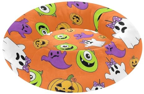 Zathe Söt Halloween orange husdjur kattsängar munk gosig fluffigare kattkudde säng för extra liten storlek husdjurstillbehör