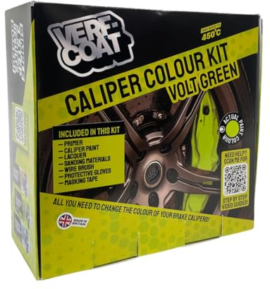 Verf-Coat Brake Caliper Paint Kit – Volt Green – High Temperature Caliper Painting Kit for Cars – Complete DIY Set