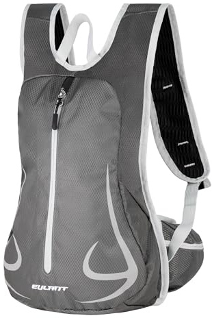 Eulant Piccolo Zaino da Corsa, 14L Leggero Impermeabile per Bicicletta, Sci, Escursione MTB Pendolarismo, Aggiornato - Impermeabile Cerniera Anteriore, Grigio