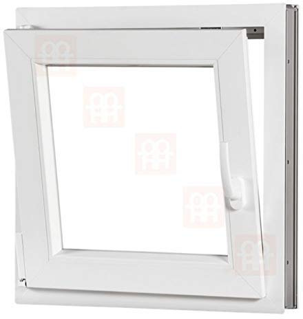 Kunststofffenster | 80x80 cm (800x800 mm) | weiß | Dreh-Kipp-Fenster | links