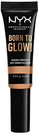 NYX Professional Makeup Born to Glow Radiant Concealer, Schillerndes Finish, Reduktion von Augenringen, Highlighten und Contouring, Vegane Formel, Farbton: Neutral Buff