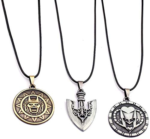 FEIDIAO JoJo Collier Porte-clés en métal Pendentif JoJo Killer Queen Cosplay Accessoires Bijoux JoJo Stand Crazy Diamond Collier 3 pièces