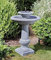 Garden Mile Solar Fountain Water Feature Traditional Stone Effect Resin Garden Solar Powered Ornamental Fountain Bird Bath Patio Energy Efficient 2 Tier Water Feature