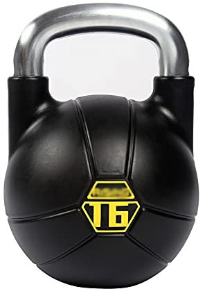 Cfty Kettlebell-Kettlebell 8kg 12kg 16kg 20kg Home Fitness-Ausrüstung Männer Muskelfest-Training Sportwettbewerb Kettlebell (Schwarz, einteilig)(Black-16kg)