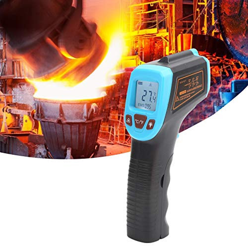 Thermomètre Infrarouge, Pistolet de Température Laser Numérique avec écran LCD, Thermomètre Portatif à Lecture Instantanée pour L'alimentation, Réparations Domiciliaires, Fabrication(bleu)