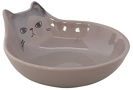 Nobby Katzen Keramik Schale Kato, grau, Ø 12 x 5,5 cm, 0,15 l, 1 Stück