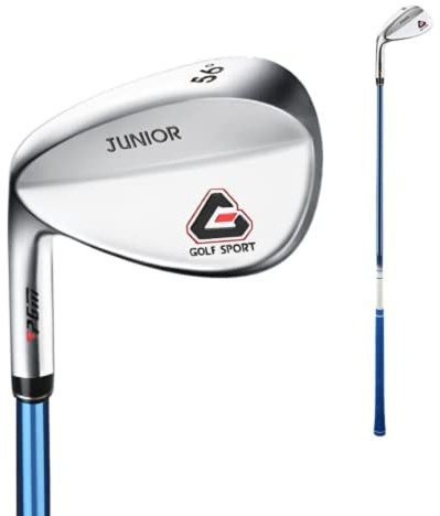 Golf Sand Wedge Left Handed Golf Clubs Wedge Kids Widened Bottom 56 Degree Golf Sand Rod for 3-12 Children Boys Girls Golf Wedges (Blue,Age 3-5)