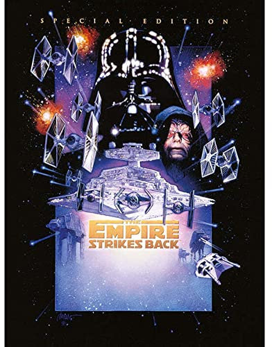 Star Wars - Leinwanddruck The Empire Strikes (60 cm x 80 cm) (Schwarz/Blau)