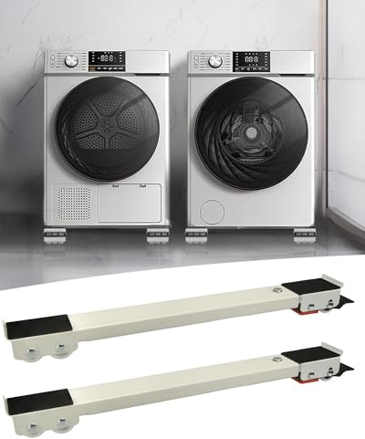 2 Stück Waschmaschinen Untergestell，einstellbar MöBelroller – Erweiterbarer & Verstellbarer Stahl-Roller für Waschmaschine, Trockner, Kühlschrank, Möbel