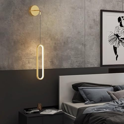 Mengjay LED Wandleuchte Innen Wandlampe - Modern Design Flurlampe Schlafzimmer treppenhauslampe Wandbeleuchtung für Flur Schlafzimmer Treppenhaus Wohnzimmer Arbeitszimmer (Gold)