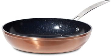 Nuwave Poêle à frire en céramique Blue Duralon 20CM, sans PFAS, lavable au lave-vaisselle, au four et à l’induction, résistante aux rayures, infusée de diamant et poignées résistantes à la chaleur