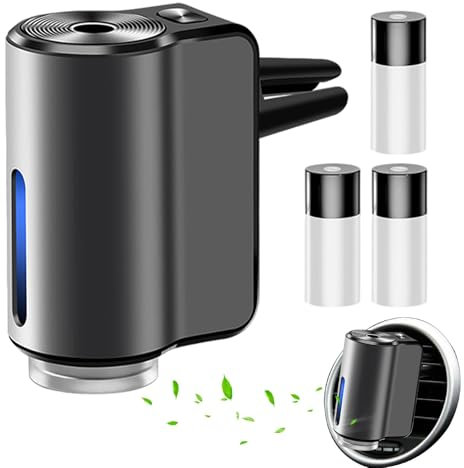 Electric Car Air Freshener ? Smart Fragrance Diffuser, Motion Sensor car Diffuser, Adjustable Scent Diffuser | Aromatherapy car Diffuser with Oil Bottles, Automatic Odor Removal System for Refreshing
