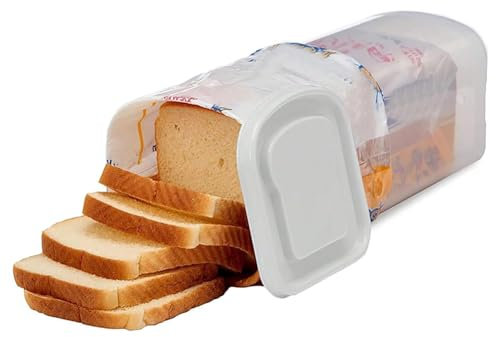 Yuyyurt Scatola per Il Pane Trasparente in Plastica per Conservare I Toast con Coperchio, Contenitore per Il Pane più Croccante, Resistente e Facile da Usare A