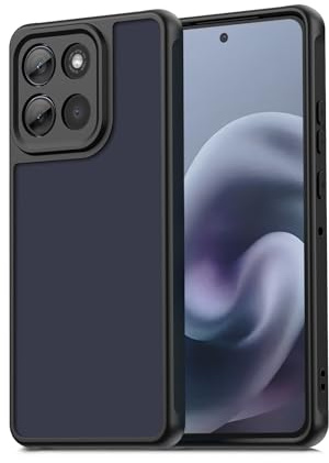 Qiinogow Funda Translúcida Mate para Motorola Moto G86, Negro Mate | Carcasa Ultradelgada, Resistente a Golpes y Arañazos, Revestimiento Antihuellas, Híbrida TPU y PC