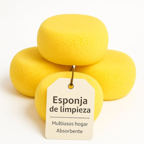 Pack de 4 éponges hydrophiles douces absorbantes pour nouveau-né peau délicate bébé toilettes quotidiennes grandes résistantes hygiéniques longue durée Hygiène Jaune Unisexe Bain Enfant Hydratant