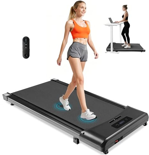 Worldgeil Walking Pad Laufband für Zuhause - 3 in 1 Laufband Schreibtisch mit Steigung - Walkingpad Leise 1–6 km/h - Under Desk Treadmill for Home mit Led-Anzeige & Fernbedienung Montagefrei Bis 150KG