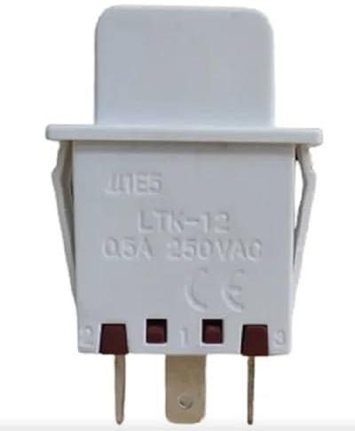 Interruptor de luz pulsador normalmente cerrado NC BOSCH 000607217 LTK-12 blanco 0,5 A 250 V – Compatible Refrigerador Congelador Gabinete de Vino Siemens Neff