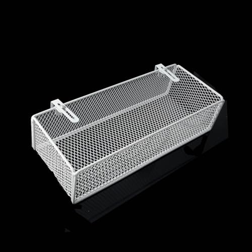 Sängorganiserare för hängande av metall, multifunktionell förvaringskorg för våningssängar med 2 avtagbara krokar, skötbord arrangör för upphängning, skötbord tillbehör för nattduksbord (vit)
