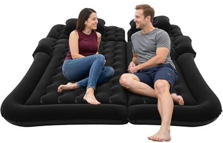 Bdneygtyr Materasso ad aria per auto, 170 x 120 cm, per SUV, bagagliaio, sonno in auto, materasso gonfiabile con pompa, per campeggio e viaggi, impermeabile, con 2 cuscini d'aria