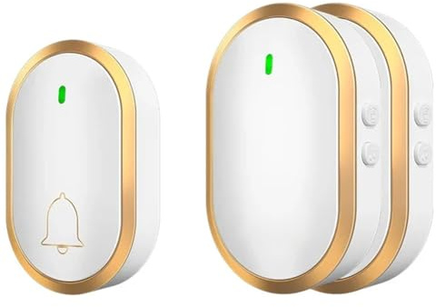 Mcnhbdgg Timbre Inalámbrico e Impermeable con Amplio Alcance. Timbre Inteligente con 1 Botón y 2 Receptores. Ideal para el Hogar y la Oficina. Cámara de Timbre con Enchufe Europeo.