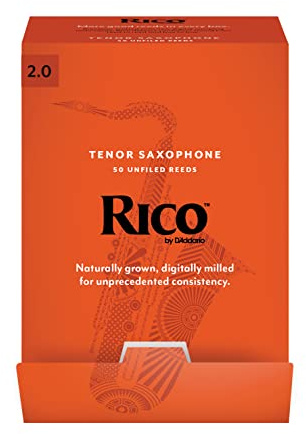 D'Addario Woodwinds - Rico Tenorsaxophonblätter - Tenor Saxophon Blätter - Stärke 2.0, 50-Packung
