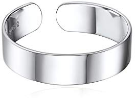 ChicSilver Gebürstet Bandring für Damen Herren 5mm Breit verstellbare Ring aus 925 SterlingSilber mit Schmuckbeutel für Frauen Mädchen