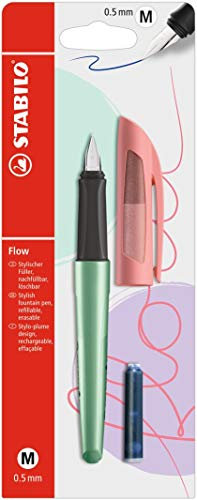 STABILO - Füller - Flow COSMETIC in metallic grün/apricot - Einzelstift - inkl. Patrone