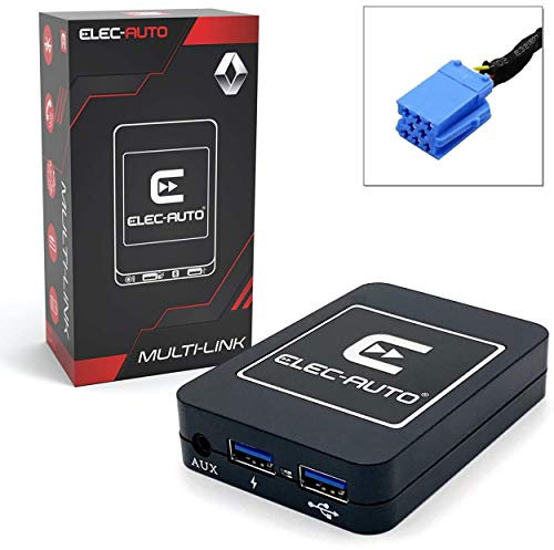 Interfaz Bluetooth - USB MP3 - Auxiliar para el Coche Renault | Kit de transmisión de Audio a Manos Libres | Cargador | Jack Jack | Carcasa Oculta | Accesorio para la Radio del Coche | Accesorio para