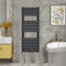 Warmehaus - Radiatore scaldasalviette minimalista per bagno a pannello piatto nero 1200 x 600 mm - Moderno riscaldamento centralizzato termosifone salvaspazio - perfetto per il bagno