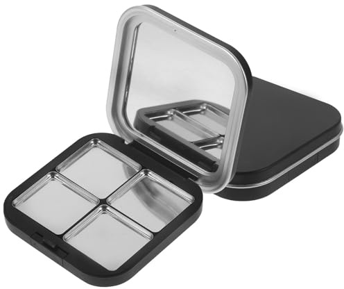 Lurrose 2 Stücke Leer Magnetische Lidschatten- Make- Up- Palette Nachfüllbarer Make- Up- Aufbewahrungsbox mit Spiegel für Kosmetische Lippenstift- Paletten