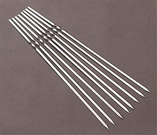 HMTE Hot 100pcs Outils de Barbecue en Acier Inoxydable brochettes de Barbecue épais réutilisable Plat Viande Barbecue Aiguille bâton pour Camping Pique-Nique en Plein air (100pcs)