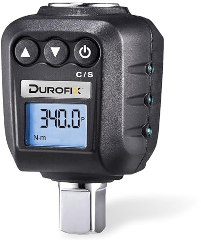 Durofix RM604-4A 1/2” Digital Angle Torque Adapter (34-340 Nm) with Buzzer, LED Flash Notification, Protective Case & ISO 6789 Standards with Certificate of Calibration
