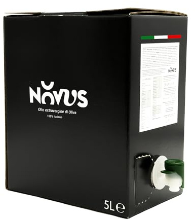 NovusPuglia - Olio Extravergine di Oliva - NUOVA PRODUZIONE - 100% ITALIANO - Di categoria superiore - Blend Coratina e Ogliarola (5 Litri)