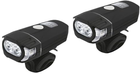 BESPORTBLE 2pcs Usb Rechargeable Bike Light Super Bright Front Headlight Led Road Bike Lights Push Button for Cycling Biking Night Riding