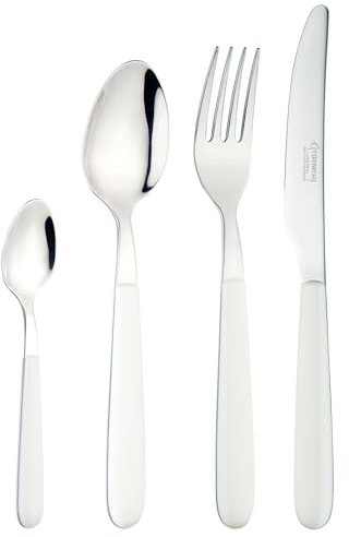 Grunwerg 24BXGW-WH 24-teiliges Besteckset in Box, Edelstahl, Weiß