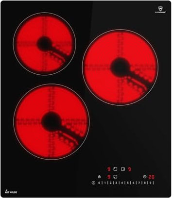 KKT KOLBE | Piano Cottura in Vetroceramica 45 cm Autosufficiente | Spirali di Riscaldamento | 3 Zone | 9 Livelli | Senza Cornice | Indicatore di Calore Residuo | Blocco Tasto | KF4500RL