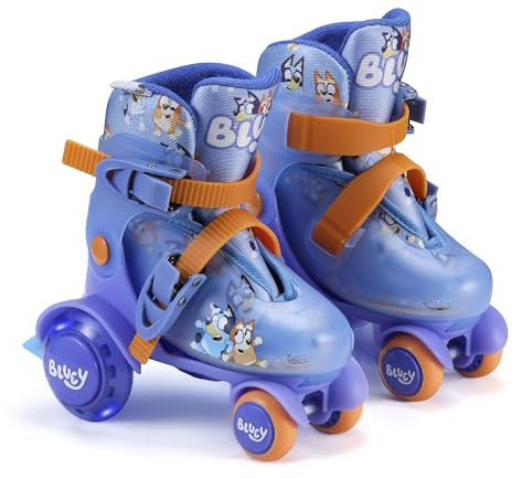 Bluey - Kids Adjustable Roller Skates with Light-Up Wheels and Lined Boot