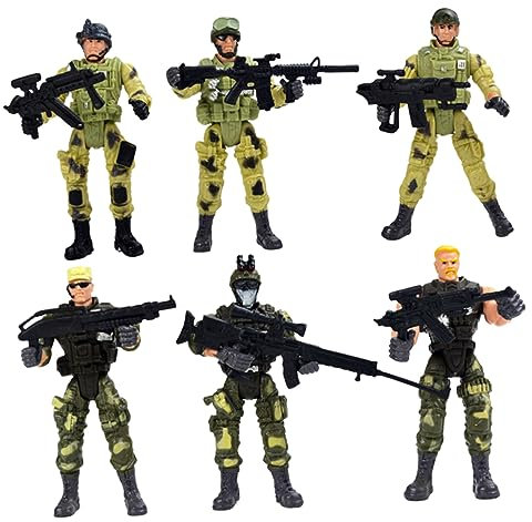 VICASKY 6stücke Teiliges Figuren Für Mädchen Interaktive Spielzeug Soldaten Fördert Hand-Augen-koordination Und Verständnis Für Militärwissen