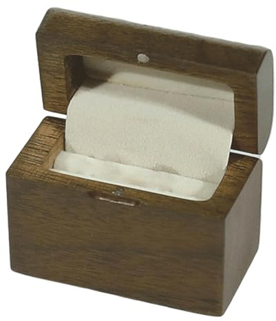 Joyero de madera, mini estuche de regalo para pendientes, gemelos, organizador portátil, estuche de almacenamiento para exhibición de anillos, para aniversario, boda, cumpleaños, mujeres y niñas