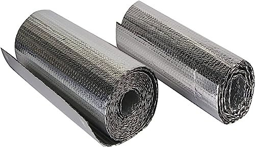 Luftpolsterfolie aus Aluminium, Isolierung aus Luftpolsterfolie für Heizkörper, Energiesparfolie, Isolierung aus Doppelschicht Luftpolsterfolie, Wärmedämmung aus Aluminiumfolie, Membran (Größe: 1 x