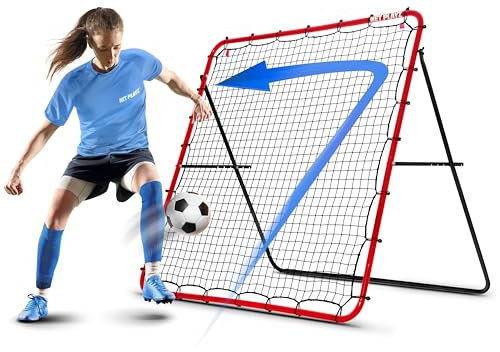 NET PLAYZ Fußball-Rebounder-Rückprallnetz, Kick-Back, Fußball-Trainingsgeschenke, Hilfsmittel und Ausrüstung für Kinder, Jugendliche und alle Altersgruppen, perfekte Aufbewahrung